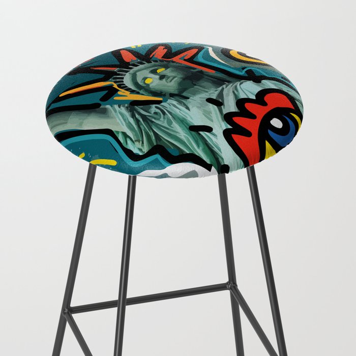 Liberté égalité fraternité Street Art French Graffiti Stool Gallery Image 2