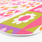 I Love You Checkerboard - Pink & Orange Bath Mat Gallery Image 3