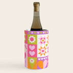 I Love You Checkerboard - Pink & Orange Wine Chiller Gallery Image 3