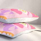 I Love You Checkerboard - Pink & Orange Pillow Sham Gallery Image 3