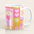 I Love You Checkerboard - Pink & Orange Coffee Mug Gallery Image 1