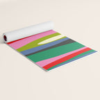 Wild Stripes Modern Multicolor Abstract Pattern Blue Pink Red Green Yoga Mat Gallery Image 2