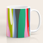 Wild Stripes Modern Multicolor Abstract Pattern Blue Pink Red Green Coffee Mug Gallery Image 1