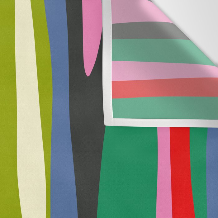 Wild Stripes Modern Multicolor Abstract Pattern Blue Pink Red Green Wall Tapestry Gallery Image 3