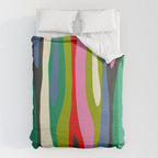 Wild Stripes Modern Multicolor Abstract Pattern Blue Pink Red Green Duvet Cover Gallery Image 6