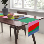 Wild Stripes Modern Multicolor Abstract Pattern Blue Pink Red Green Table Runner Gallery Image 2