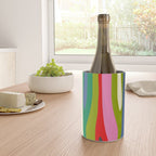 Wild Stripes Modern Multicolor Abstract Pattern Blue Pink Red Green Wine Chiller Gallery Image 4