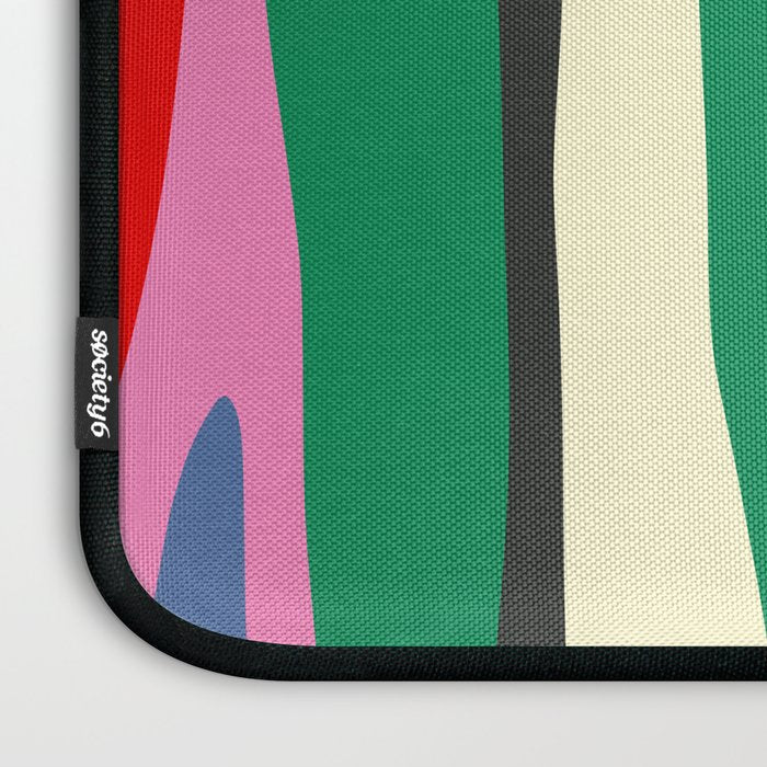 Wild Stripes Modern Multicolor Abstract Pattern Blue Pink Red Green Laptop Sleeve Gallery Image 3
