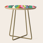 Wild Stripes Modern Multicolor Abstract Pattern Blue Pink Red Green Side Table Gallery Image 1