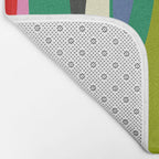 Wild Stripes Modern Multicolor Abstract Pattern Blue Pink Red Green Bath Mat Gallery Image 2