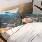 1960's Style Mountain Collage Pillow Sham Gallery Image 2