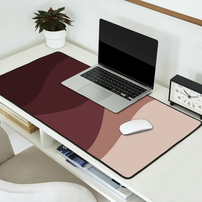 Abstract Color Waves VI Neutral Red Tones Desk Mat Gallery Image 2