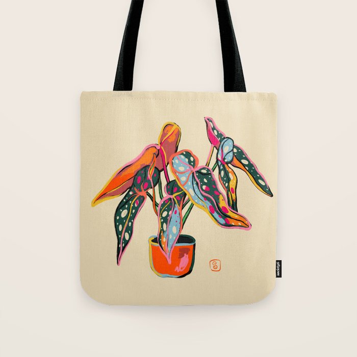 COLOURFUL BEGONIA PLANT  Tote Bag Gallery Image 1