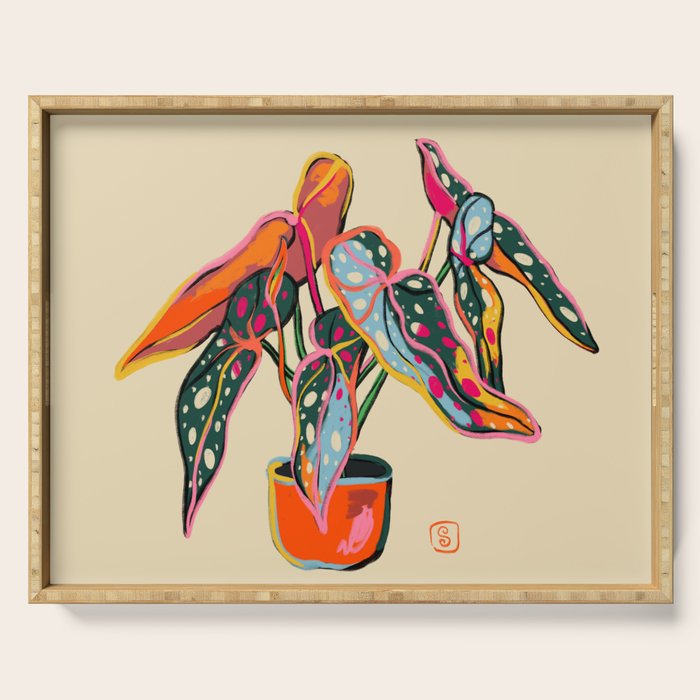 COLOURFUL BEGONIA PLANT  Serving Tray Gallery Image 1