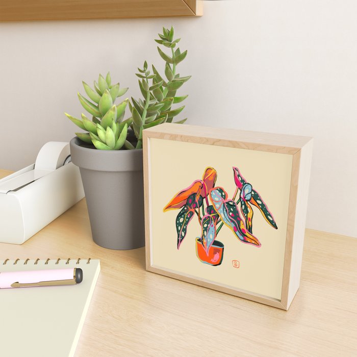 COLOURFUL BEGONIA PLANT  Mini Art Print Gallery Image 2