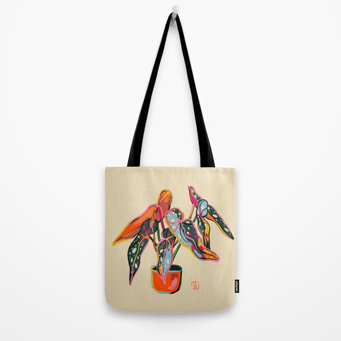 COLOURFUL BEGONIA PLANT  Tote Bag Gallery Image 2