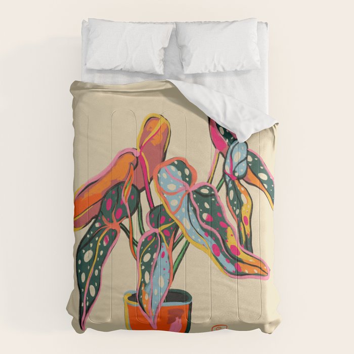 COLOURFUL BEGONIA PLANT  Comforter Gallery Image 1