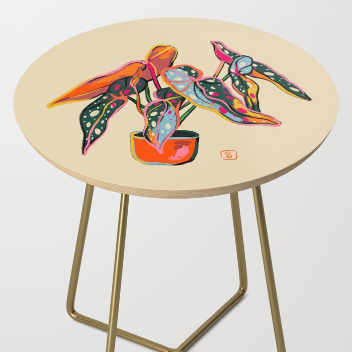 COLOURFUL BEGONIA PLANT  Side Table Gallery Image 2