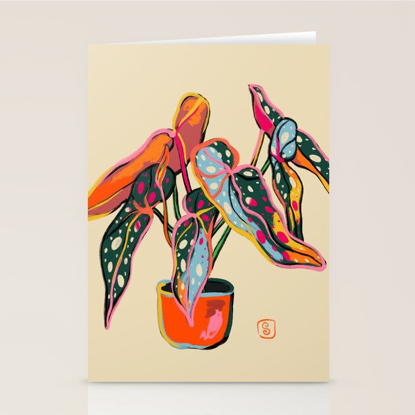 COLOURFUL BEGONIA PLANT  Stationery Card Gallery Image 2