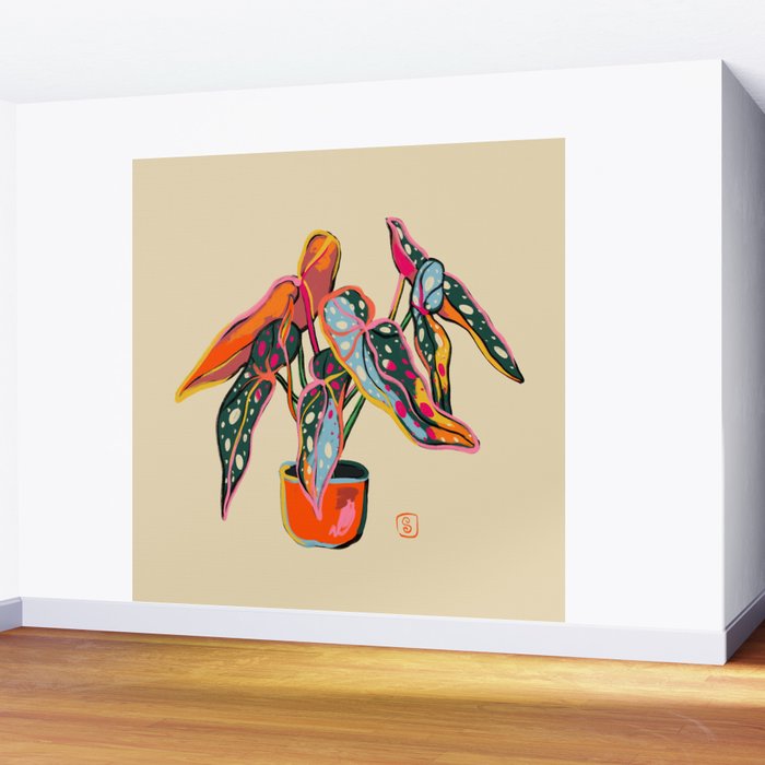 COLOURFUL BEGONIA PLANT  Wall Mural Gallery Image 2
