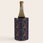 Leaf Fronds in Fall Colors on Navy Blue Wine Chiller Gallery Image 1