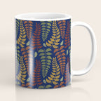 Leaf Fronds in Fall Colors on Navy Blue Coffee Mug Gallery Image 1