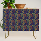Leaf Fronds in Fall Colors on Navy Blue Credenza Gallery Image 1