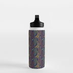 Leaf Fronds in Fall Colors on Navy Blue Water Bottle Gallery Image 3
