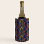 Leaf Fronds in Fall Colors on Navy Blue Wine Chiller Gallery Image 3