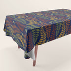 Leaf Fronds in Fall Colors on Navy Blue Tablecloth Gallery Image 1