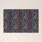 Leaf Fronds in Fall Colors on Navy Blue Welcome Mat Gallery Image 1