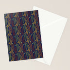 Leaf Fronds in Fall Colors on Navy Blue Stationery Card Gallery Image 2