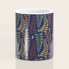 Leaf Fronds in Fall Colors on Navy Blue Coffee Mug Gallery Image 4