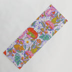 Kittens & Shrooms - Rainbow & Indigo on White Yoga Mat Gallery Image 1