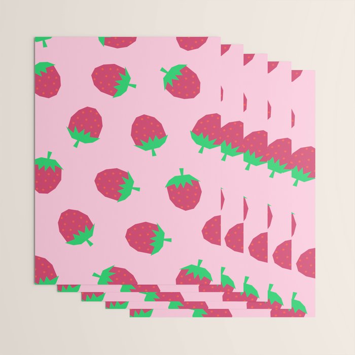 Strawberry Papercut Pattern Wrapping Paper Gallery Image 3