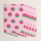 Strawberry Papercut Pattern Wrapping Paper Gallery Image 3