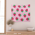 Strawberry Papercut Pattern Wall Tapestry Gallery Image 2