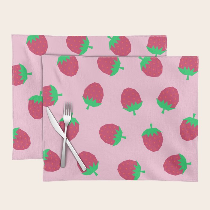 Strawberry Papercut Pattern Placemat Gallery Image 1