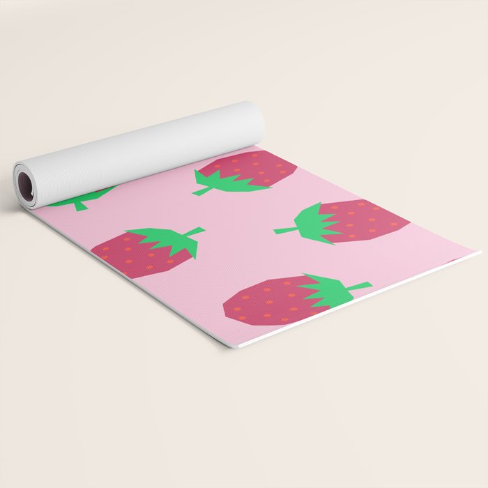 Strawberry Papercut Pattern Yoga Mat Gallery Image 2