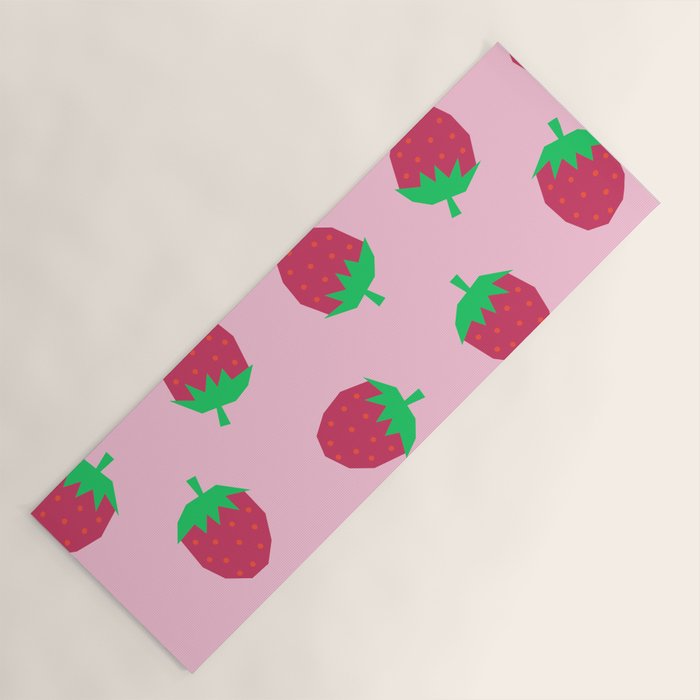 Strawberry Papercut Pattern Yoga Mat Gallery Image 1