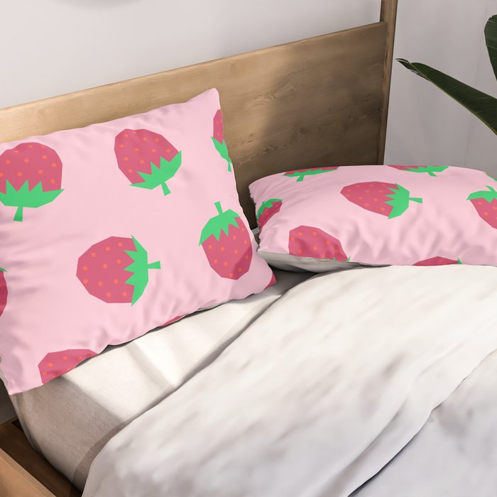 Strawberry Papercut Pattern Pillow Sham Gallery Image 2