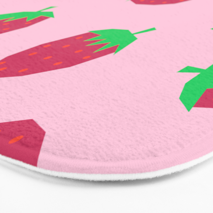 Strawberry Papercut Pattern Bath Mat Gallery Image 3