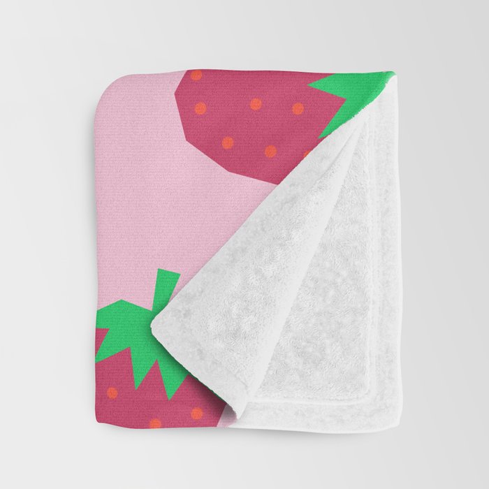 Strawberry Papercut Pattern Throw Blanket Gallery Image 3