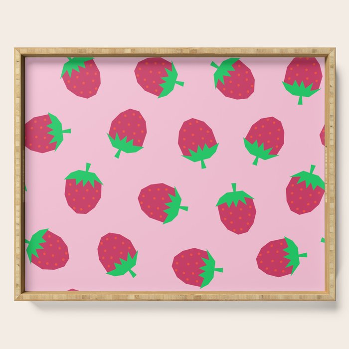 Strawberry Papercut Pattern Serving Tray Gallery Image 1
