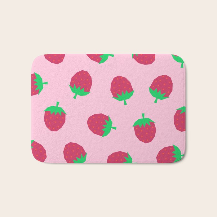 Strawberry Papercut Pattern Bath Mat Gallery Image 1