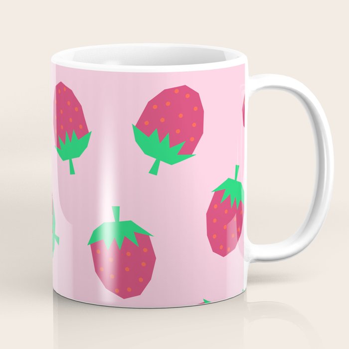 Strawberry Papercut Pattern Coffee Mug Gallery Image 1