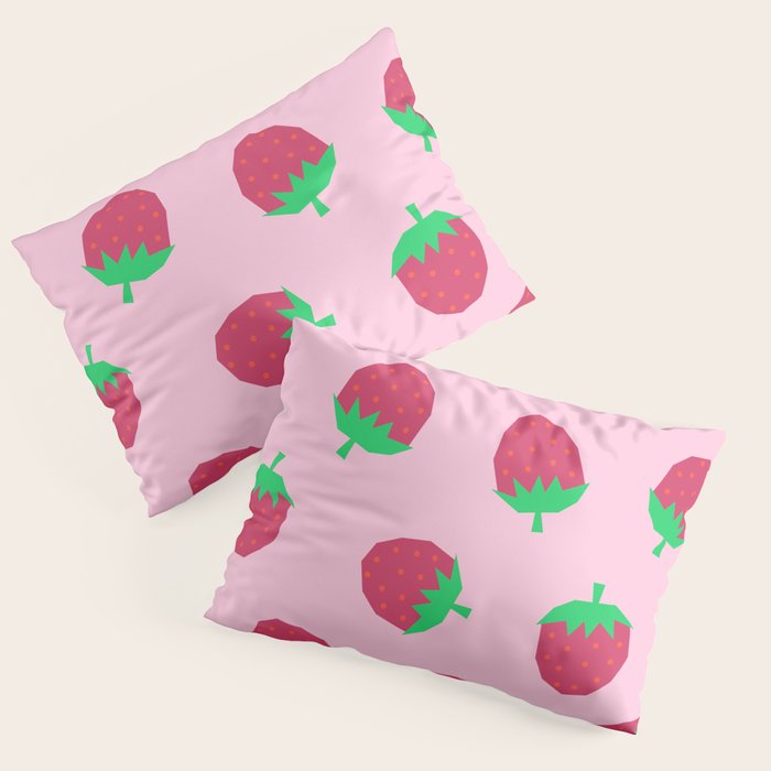 Strawberry Papercut Pattern Pillow Sham Gallery Image 1
