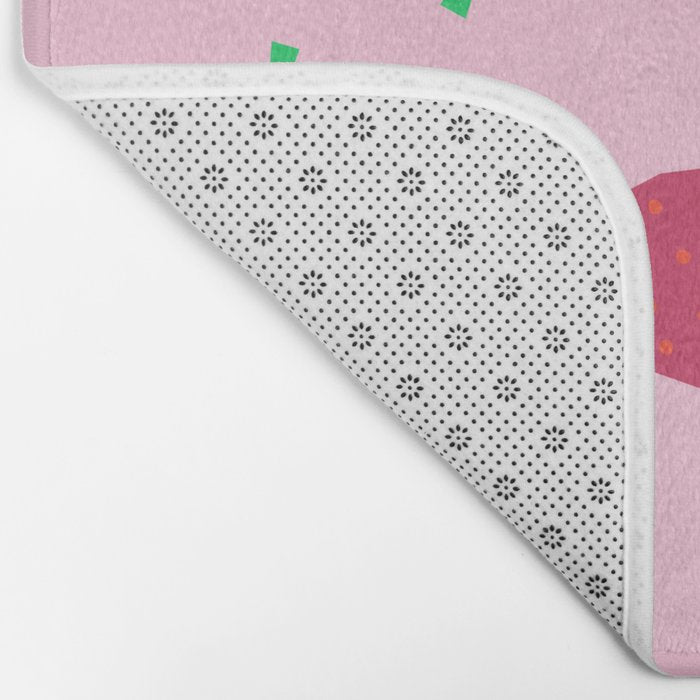 Strawberry Papercut Pattern Bath Mat Gallery Image 2