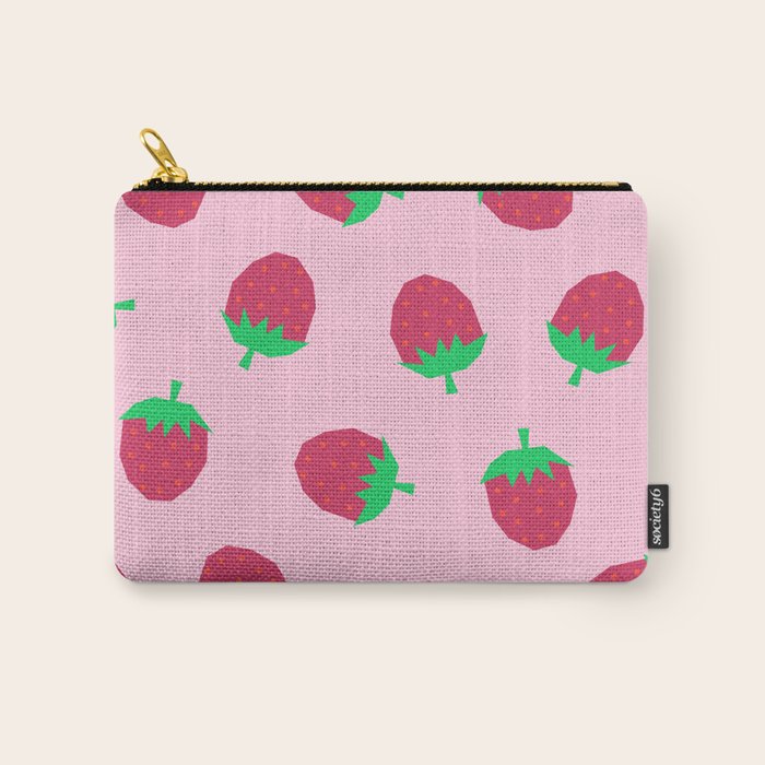 Strawberry Papercut Pattern Carry All Pouch Gallery Image 1