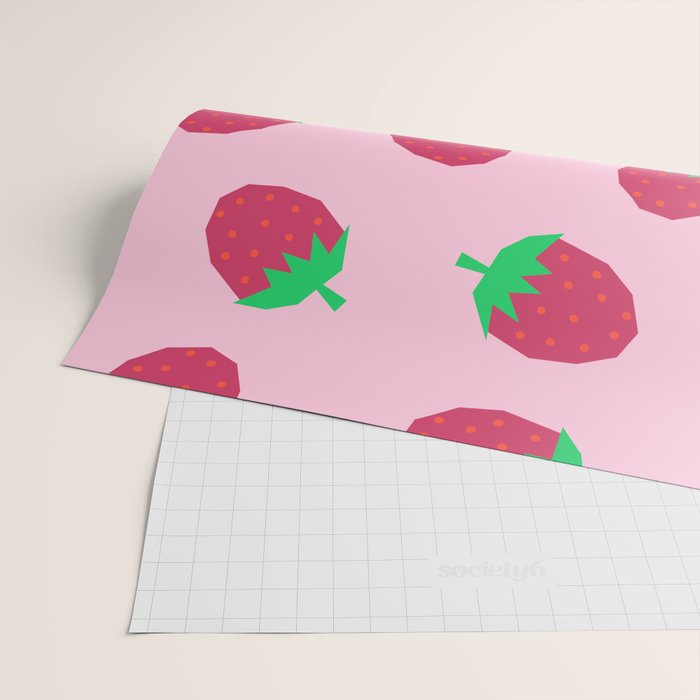 Strawberry Papercut Pattern Wrapping Paper Gallery Image 2